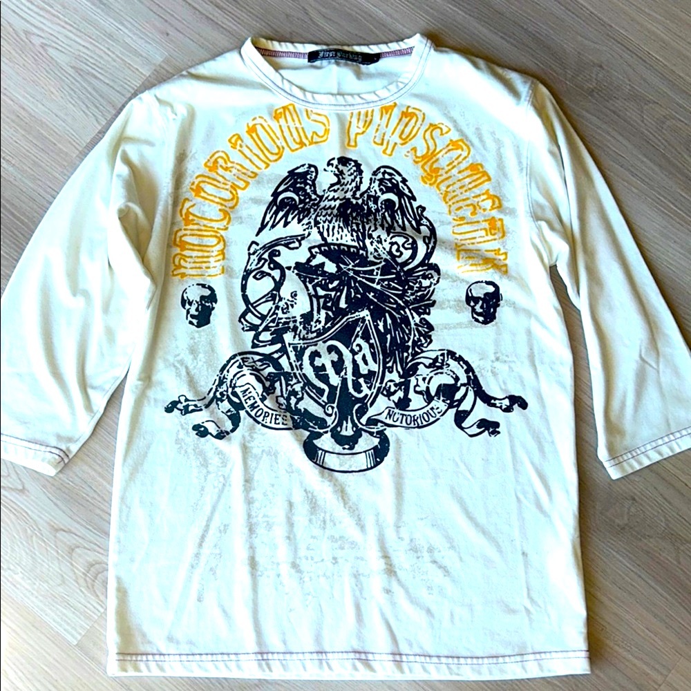 First Parking Graphic Men's Large White Tee Shirt Streetwear RARE Whimsigoth